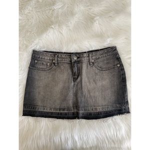 No Boundaries- Washed Denim Black and Gray Stretch Mini Skirt